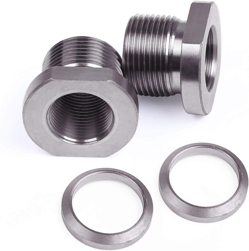 Wulankd 2 Pack Thread Protector, 1/2 x 28 ID to 5/8 x 24 OD, Stainless Steel Thread Adapters 1/2 x 28 Convert to 5/8 x 24 with Crush Washer Stainless Steel - Image 4
